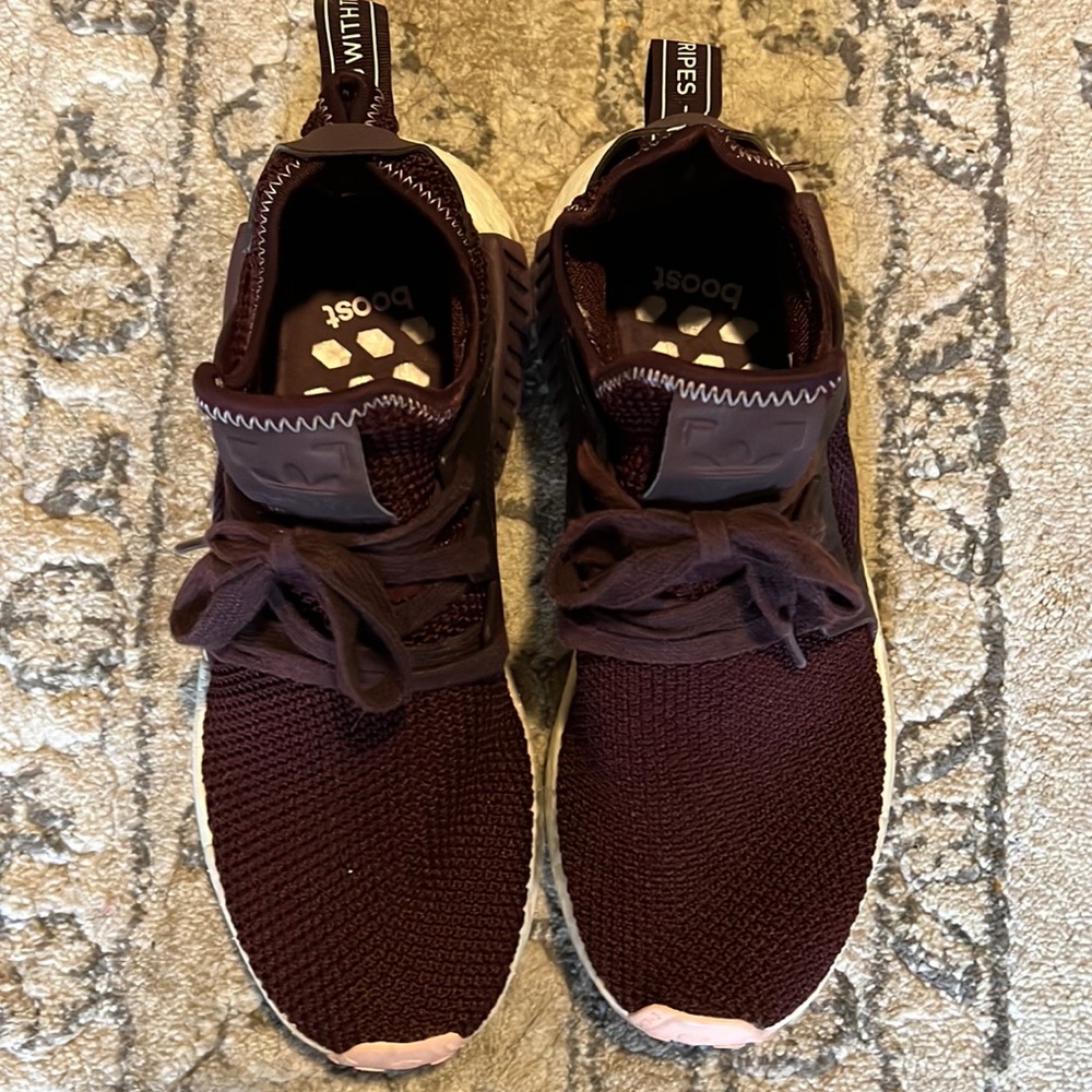 Adidas boost dark burgundy color. size 9 but fits more like a 10.